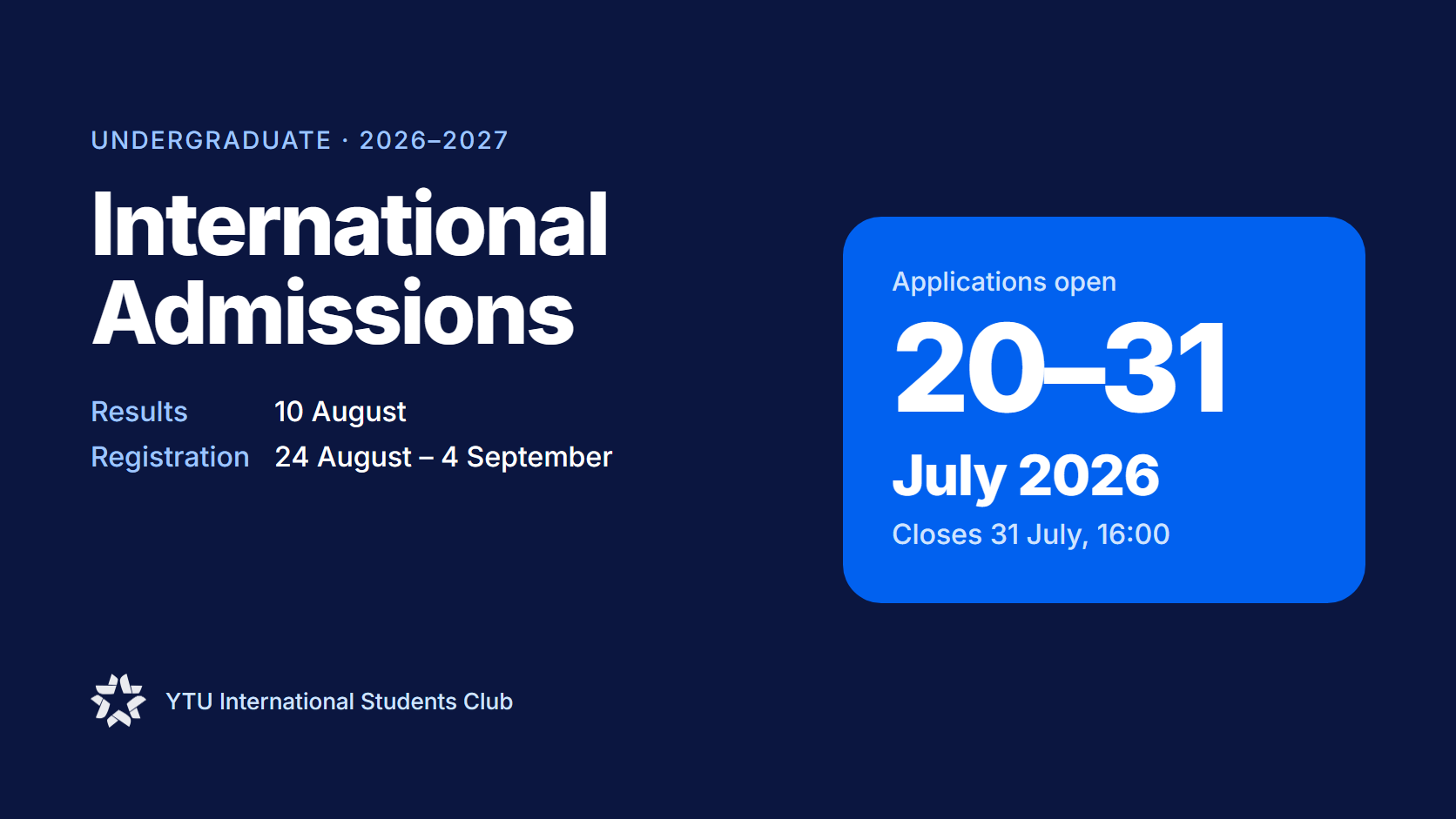 YTU 2026–2027 International Undergraduate Admissions: Complete Guide